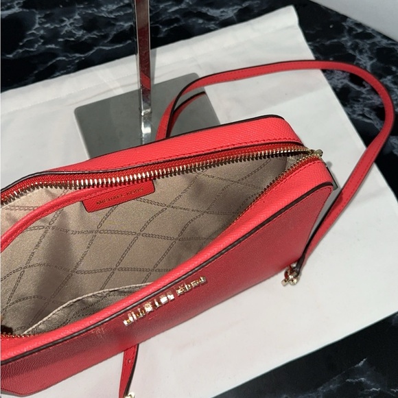 Michael Kors Handbag Jet Set Powder Leather Crossbody Bag Purse AUTHENTIC - Picture 8 of 12